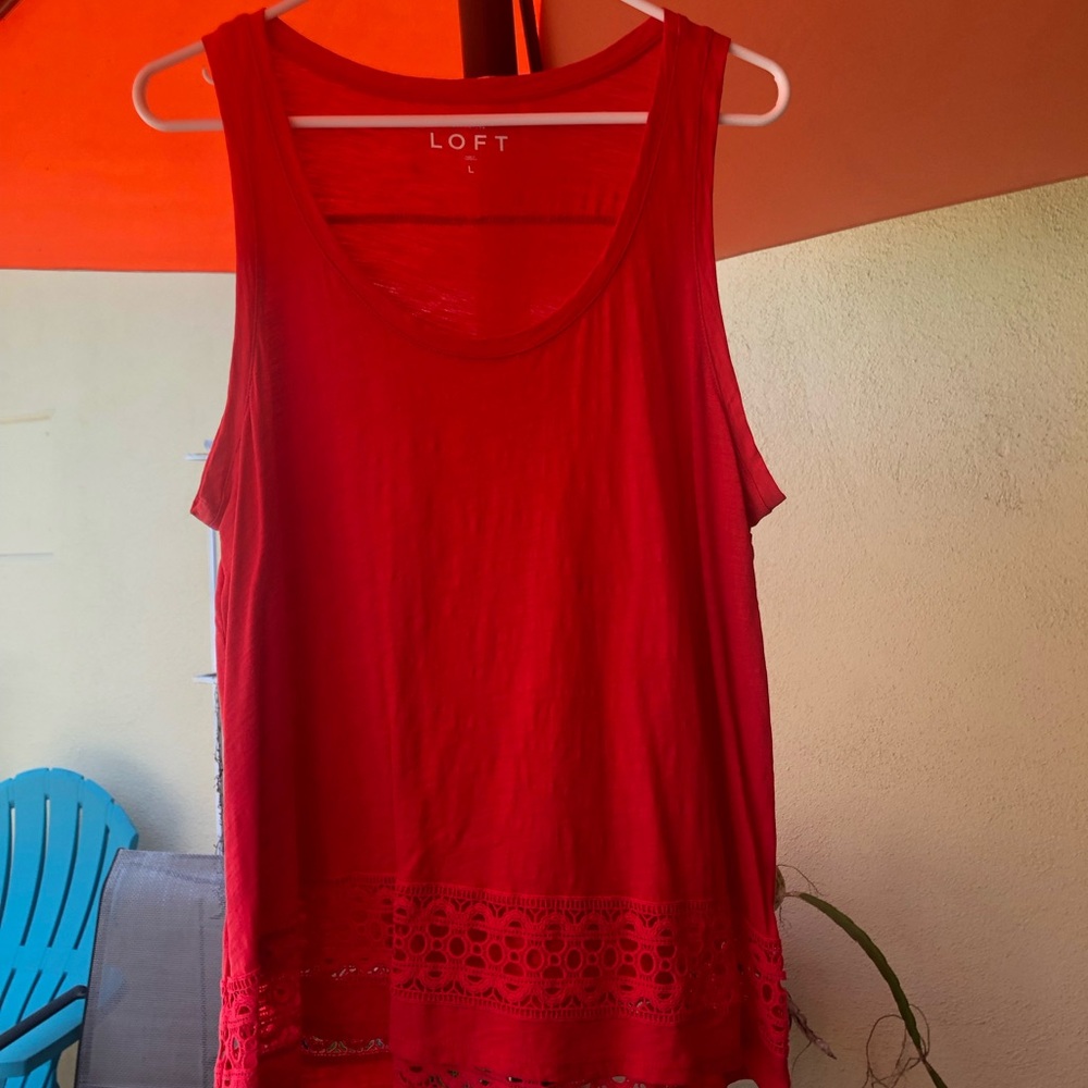 LOFT Vibrant Red Tank Top
